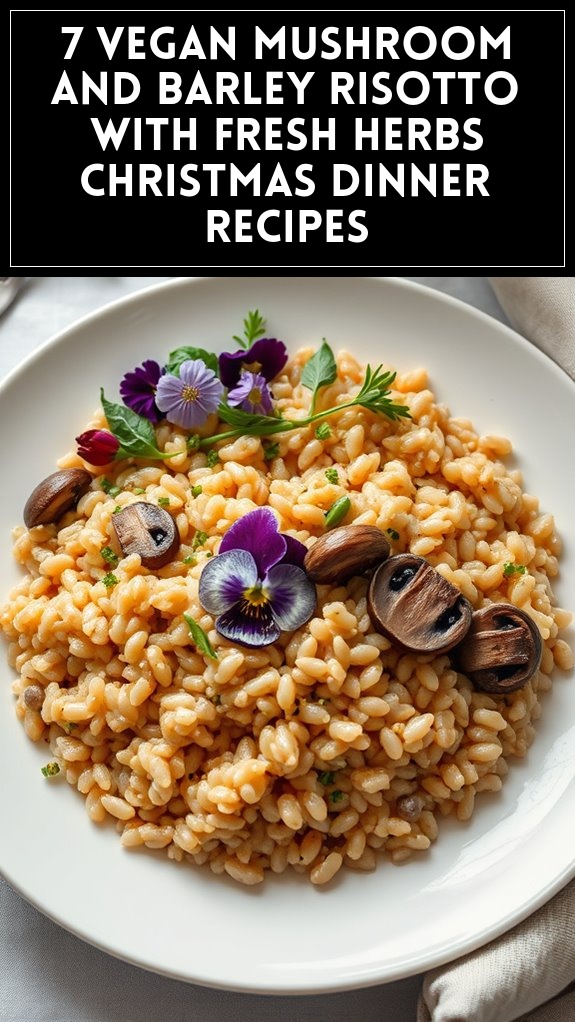 vegan mushroom barley risotto
