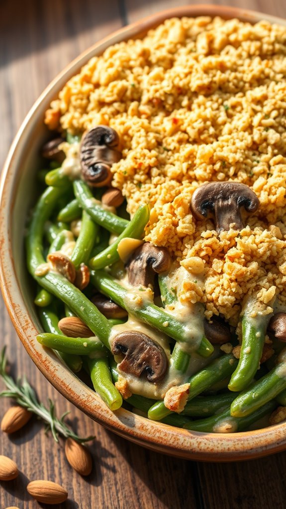 vegan mushroom green bean casserole