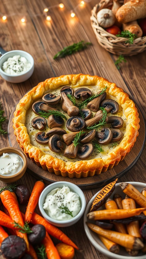 vegan mushroom leek tart