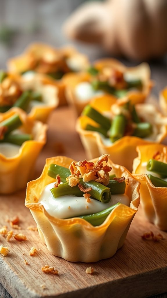 vegan phyllo green bean bites