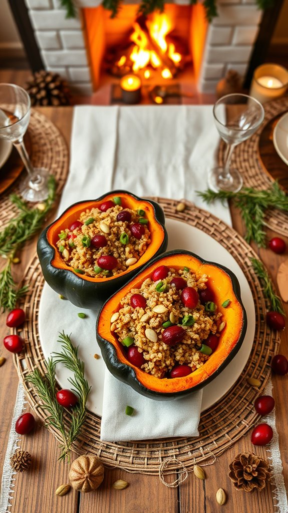 vegan stuffed acorn squash