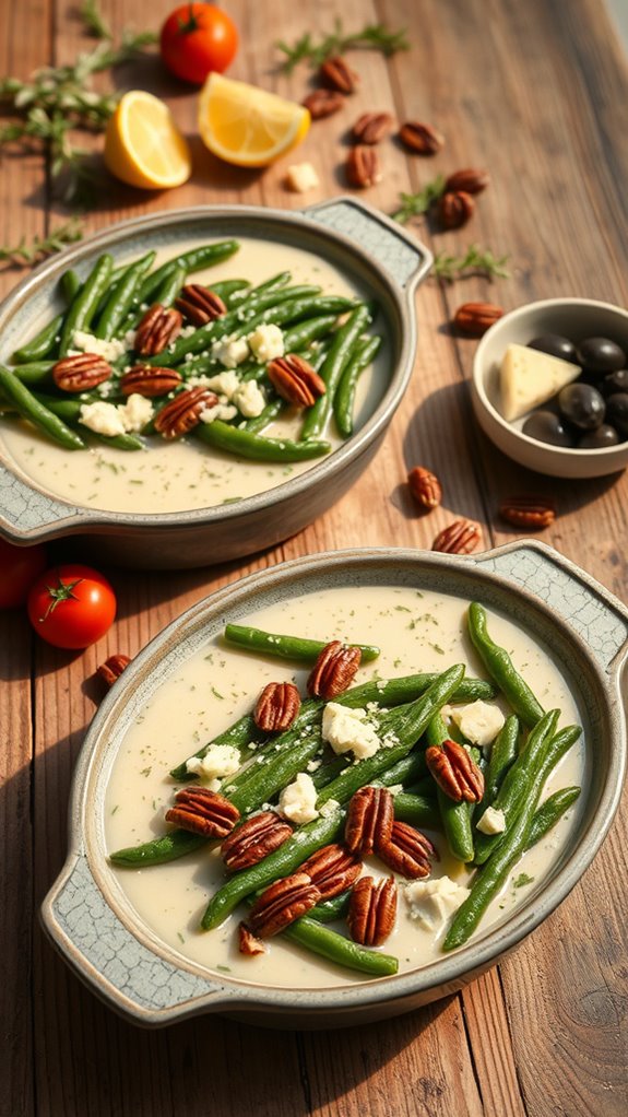 vibrant green bean casserole