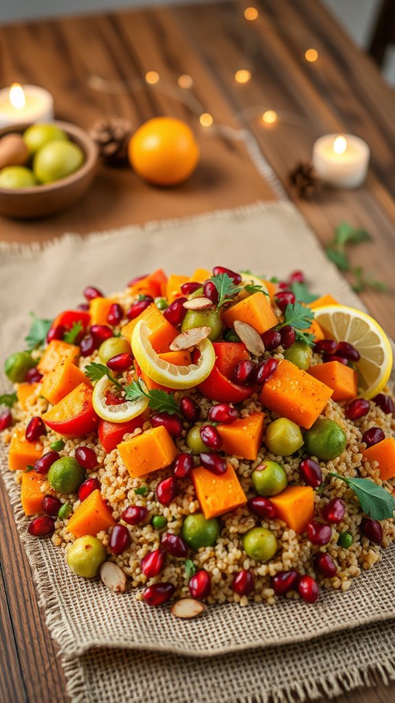 vibrant roasted quinoa salad