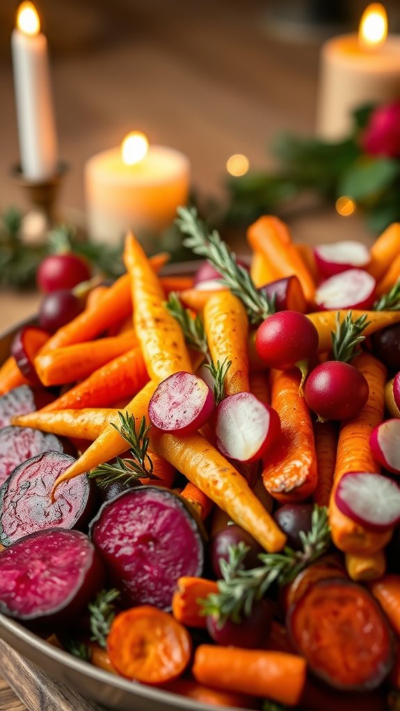 vibrant roasted root vegetables