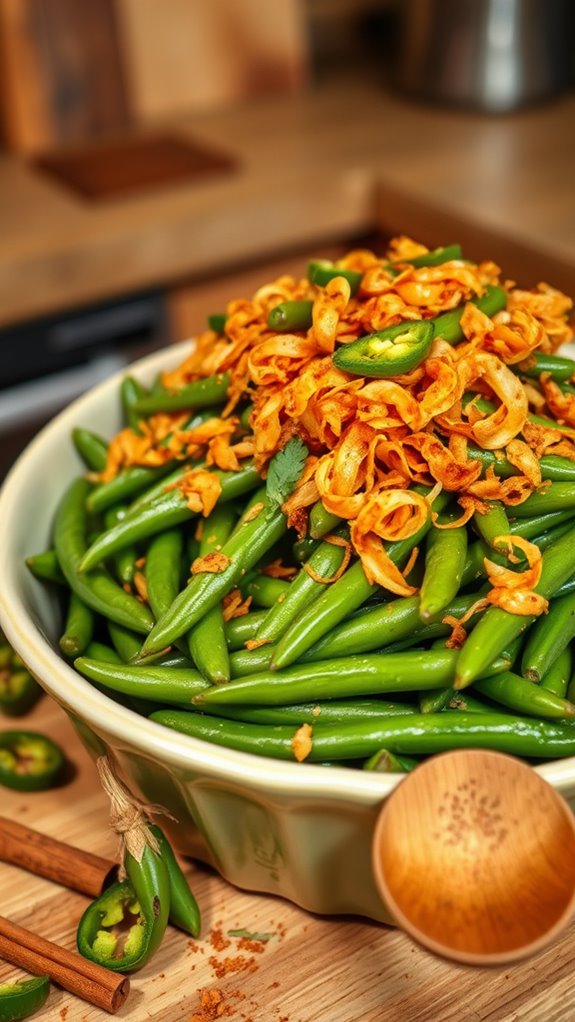 vibrant spicy green bean casserole