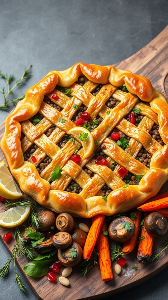vibrant vegan lentil tart