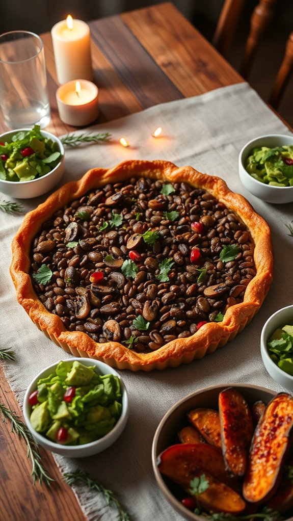 vibrant vegan lentil tart