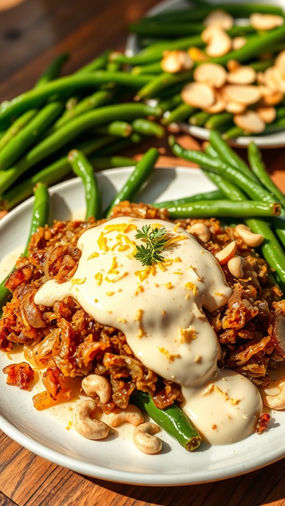 zesty almond cashew green beans
