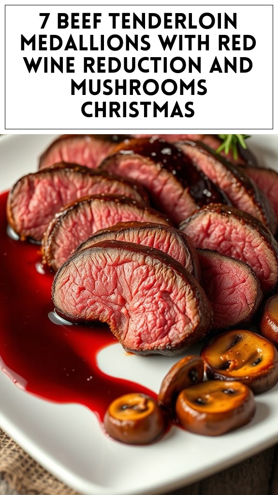 7 Beef Tenderloin Medallions With Red Wine Reduction and Mushrooms Christmas