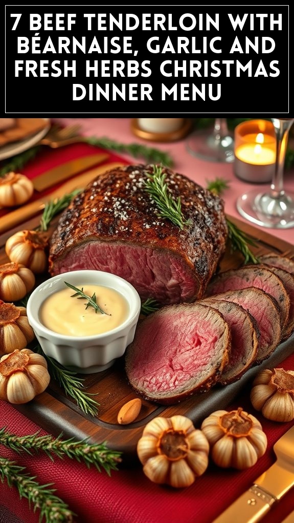 7 Beef Tenderloin With Béarnaise, Garlic and Fresh Herbs Christmas Dinner Menu