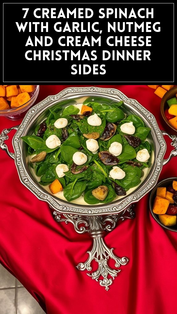 7 Creamed Spinach With Garlic, Nutmeg and Cream Cheese Christmas Dinner Sides