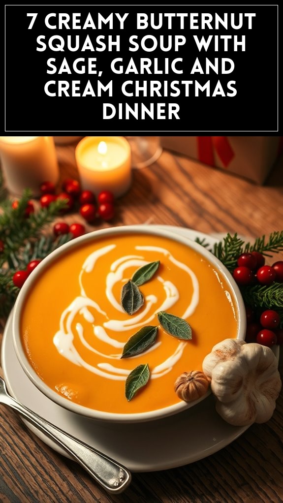 7 Creamy Butternut Squash Soup With Sage, Garlic and Cream Christmas Dinner