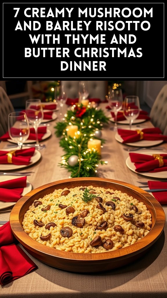 7 Creamy Mushroom and Barley Risotto With Thyme and Butter Christmas Dinner