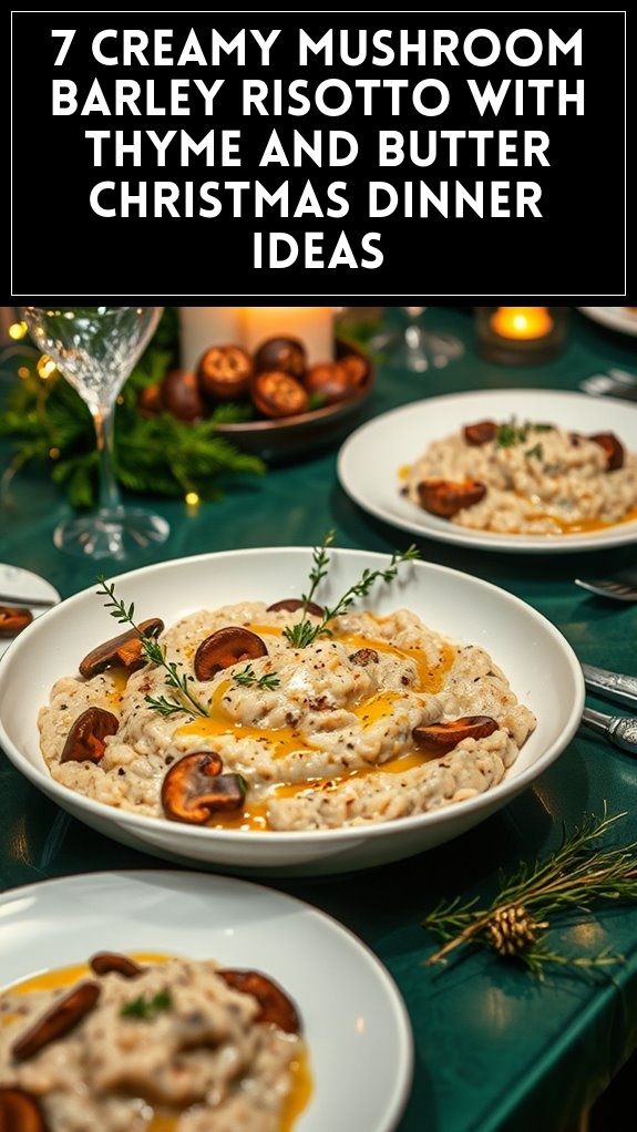 7 Creamy Mushroom Barley Risotto With Thyme and Butter Christmas Dinner Ideas
