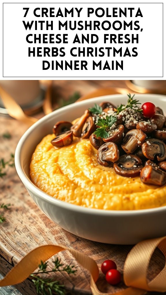 7 Creamy Polenta With Mushrooms, Cheese and Fresh Herbs Christmas Dinner Main