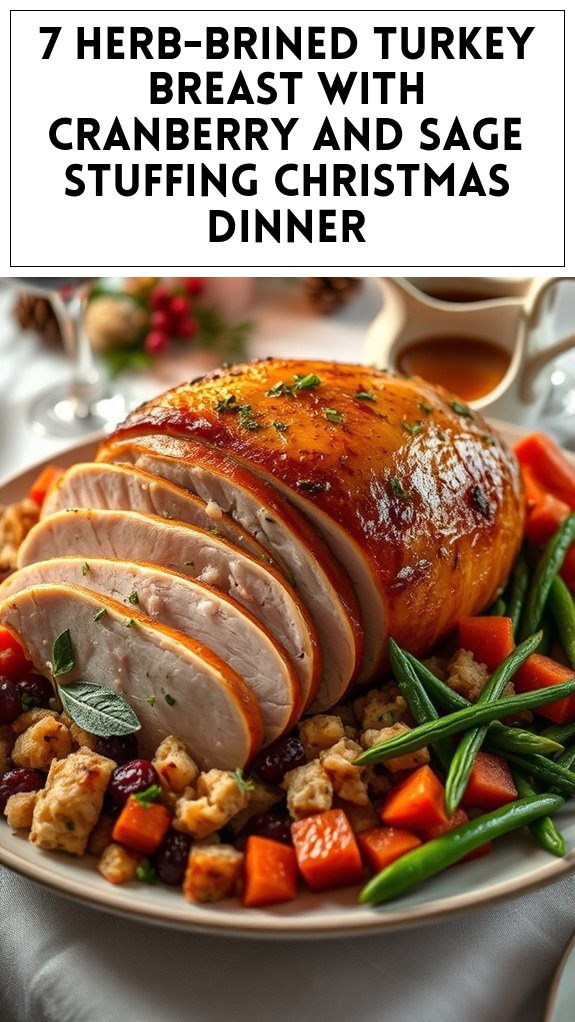 7 Herb-Brined Turkey Breast With Cranberry and Sage Stuffing Christmas Dinner