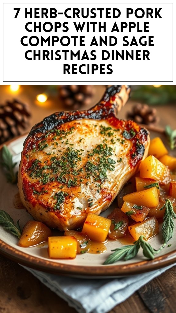 7 Herb-Crusted Pork Chops With Apple Compote and Sage Christmas Dinner Recipes
