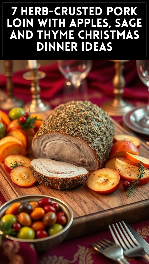 7 Herb-Crusted Pork Loin With Apples, Sage and Thyme Christmas Dinner Ideas
