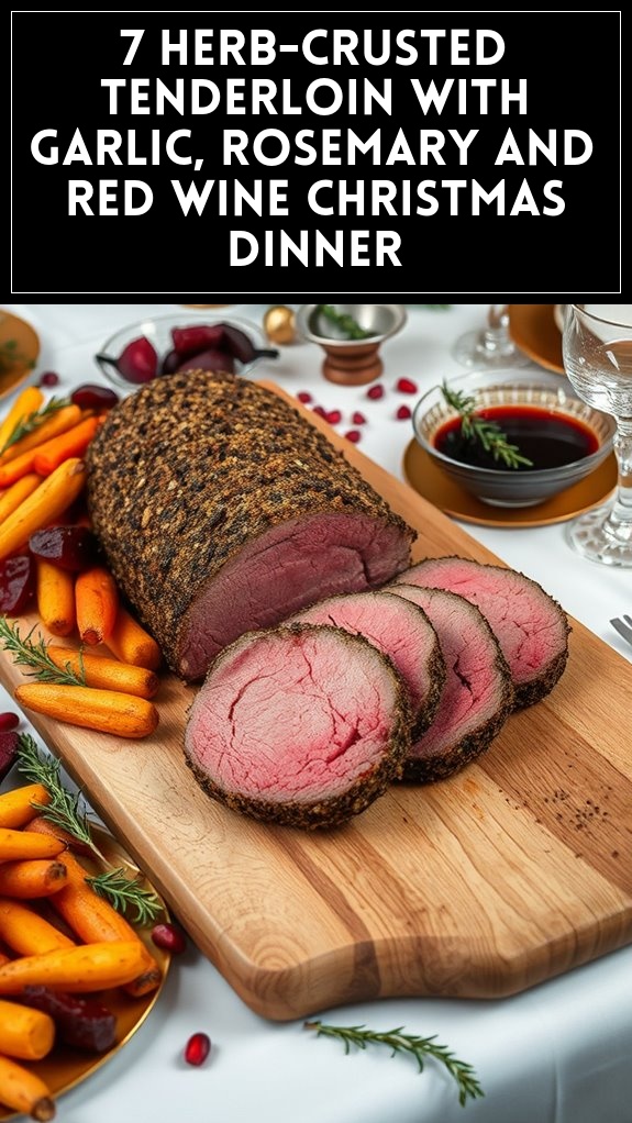 7 Herb-Crusted Tenderloin With Garlic, Rosemary and Red Wine Christmas Dinner
