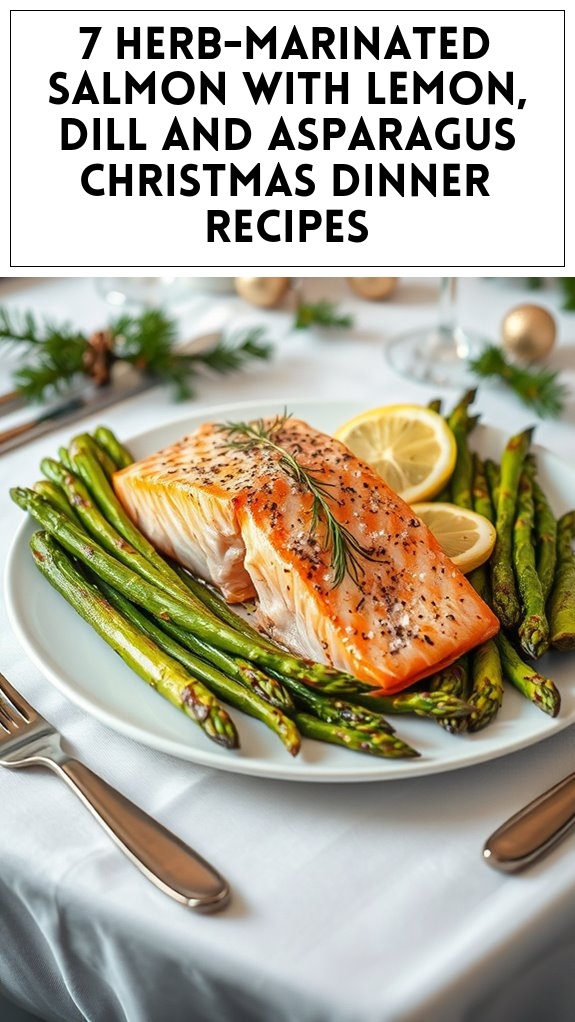 7 Herb-Marinated Salmon With Lemon, Dill and Asparagus Christmas Dinner Recipes