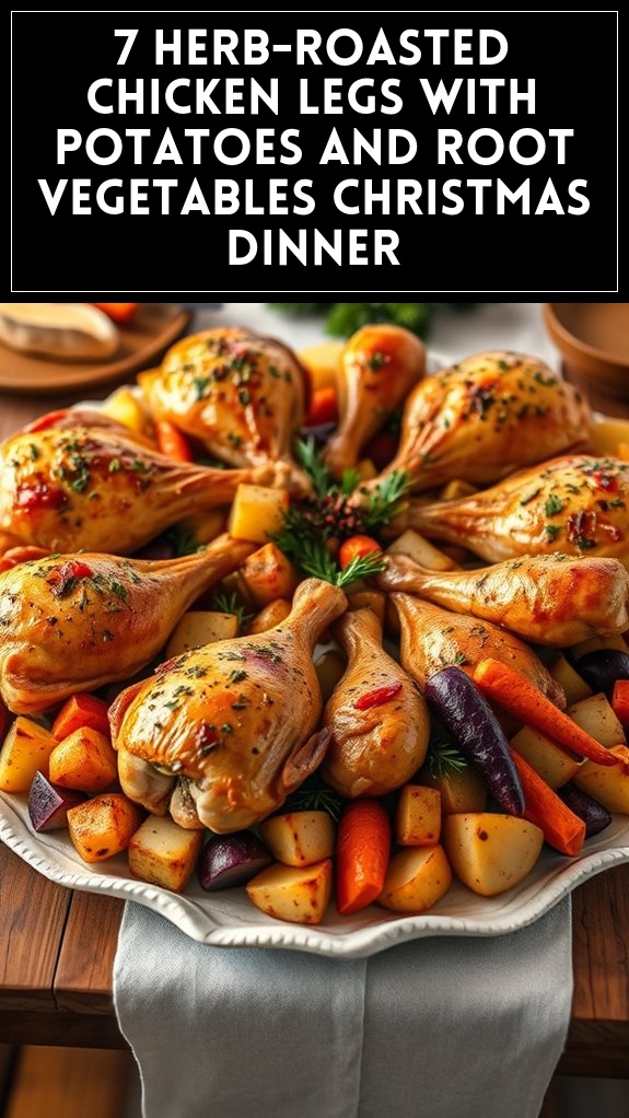 7 Herb-Roasted Chicken Legs With Potatoes and Root Vegetables Christmas Dinner