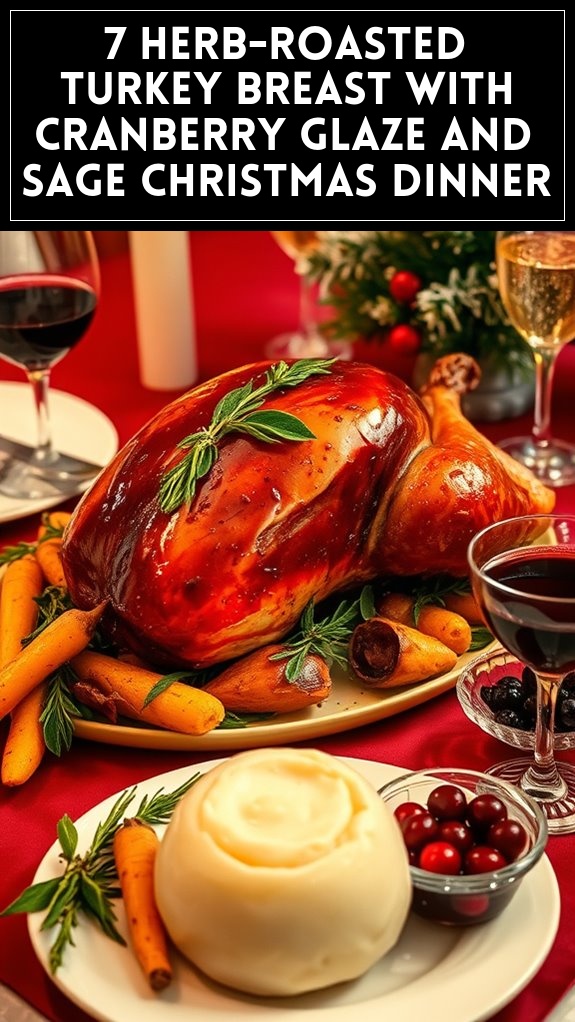 7 Herb-Roasted Turkey Breast With Cranberry Glaze and Sage Christmas Dinner