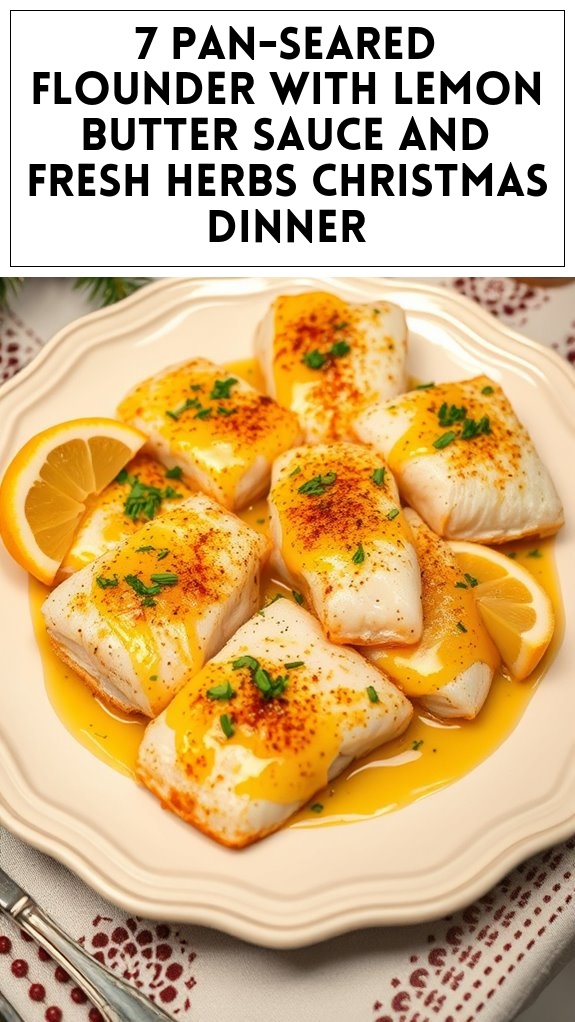7 Pan-Seared Flounder With Lemon Butter Sauce and Fresh Herbs Christmas Dinner