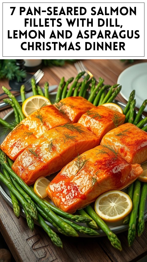 7 Pan-Seared Salmon Fillets With Dill, Lemon and Asparagus Christmas Dinner