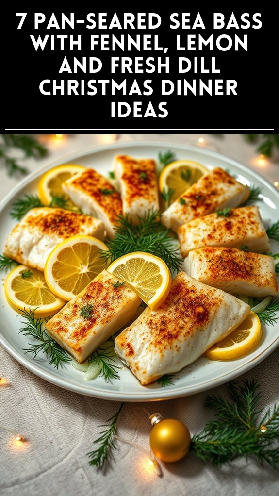 7 Pan-Seared Sea Bass With Fennel, Lemon and Fresh Dill Christmas Dinner Ideas