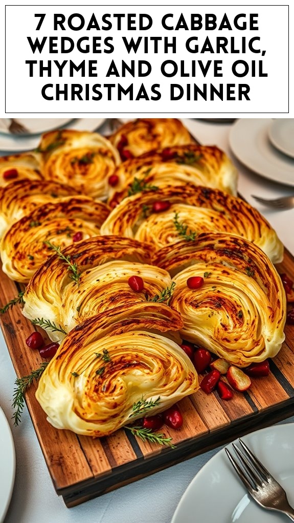 7 Roasted Cabbage Wedges With Garlic, Thyme and Olive Oil Christmas Dinner