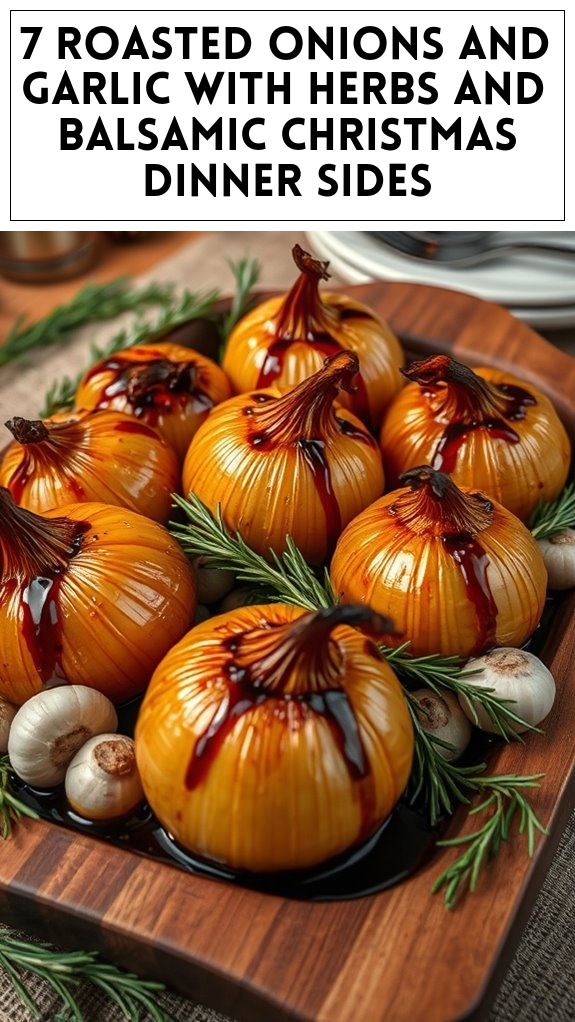 7 Roasted Onions and Garlic With Herbs and Balsamic Christmas Dinner Sides
