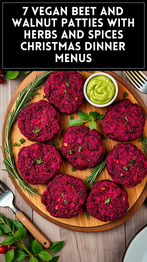 7 Vegan Beet and Walnut Patties With Herbs and Spices Christmas Dinner Menus