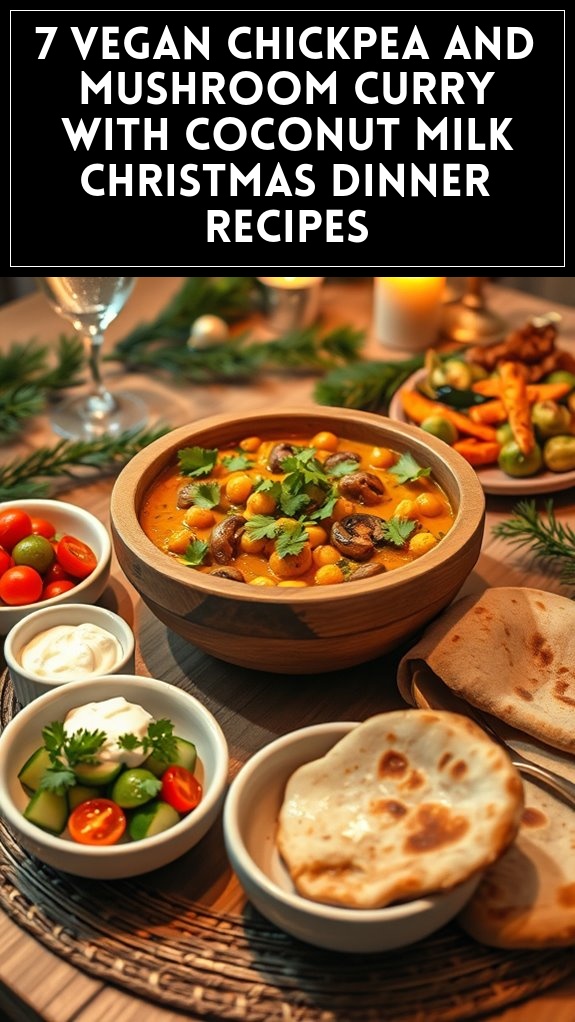 7 Vegan Chickpea and Mushroom Curry With Coconut Milk Christmas Dinner Recipes