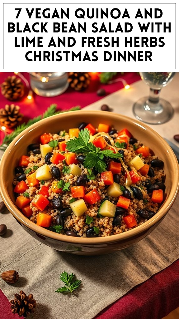 7 Vegan Quinoa and Black Bean Salad With Lime and Fresh Herbs Christmas Dinner